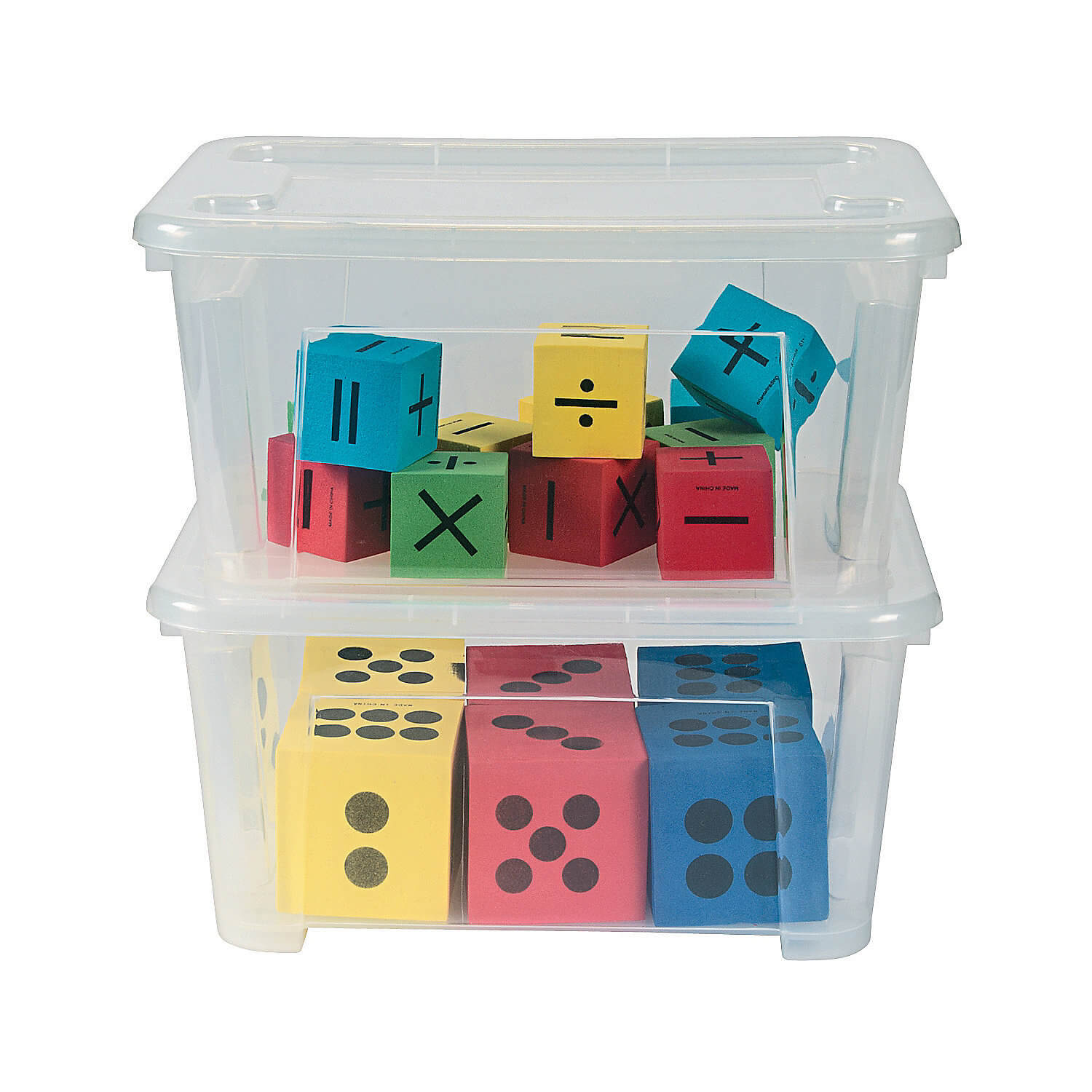 W13673670 Clear Rectangle Storage Bins with Lids - 6 Pc.