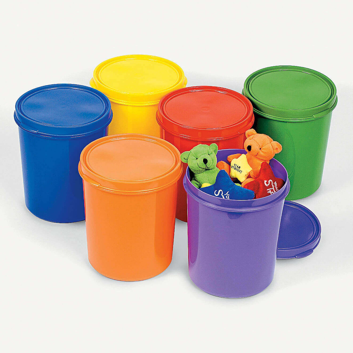 W16762101 Round Containers With Lids - 6 Pc.