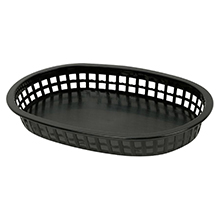 Black Oval Plastic Fast Food Basket