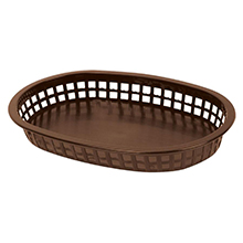 Brown Oval Plastic Fast Food Basket