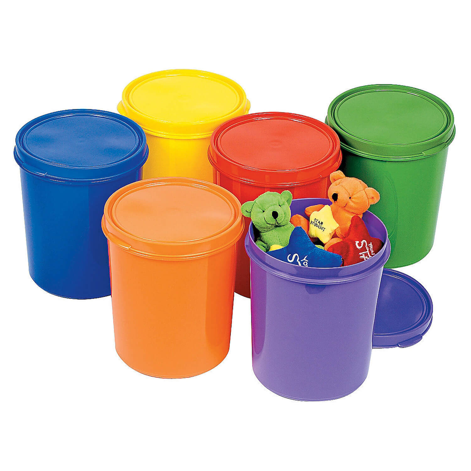 W16762101 Round Containers With Lids - 6 Pc.