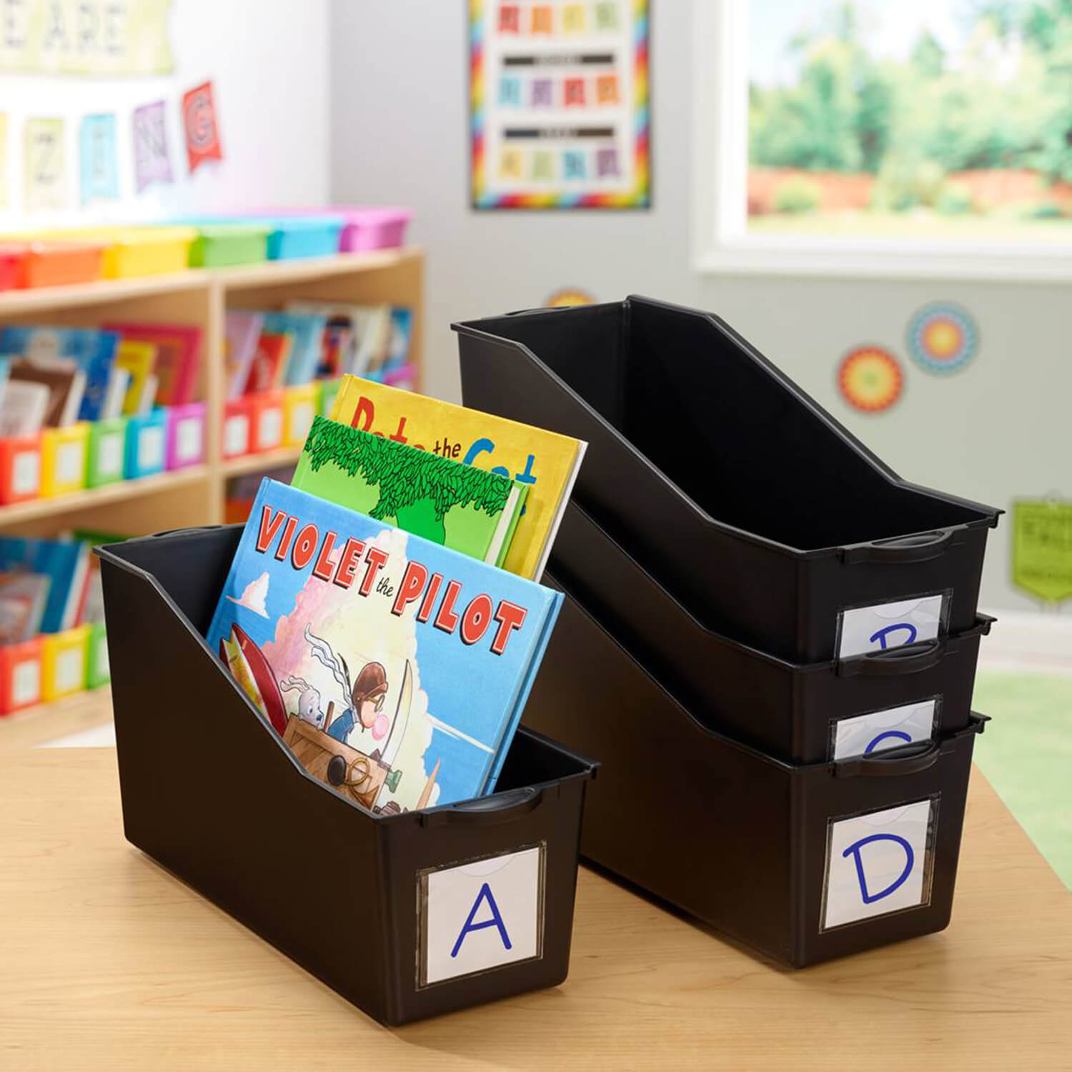 aa740x_1 Black Connect & Store Book Bins.