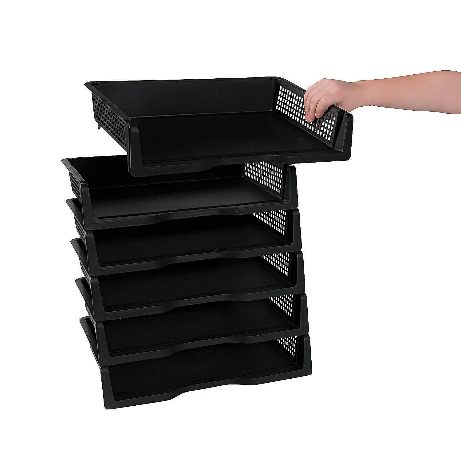 W13805736 Black Stackable Bins