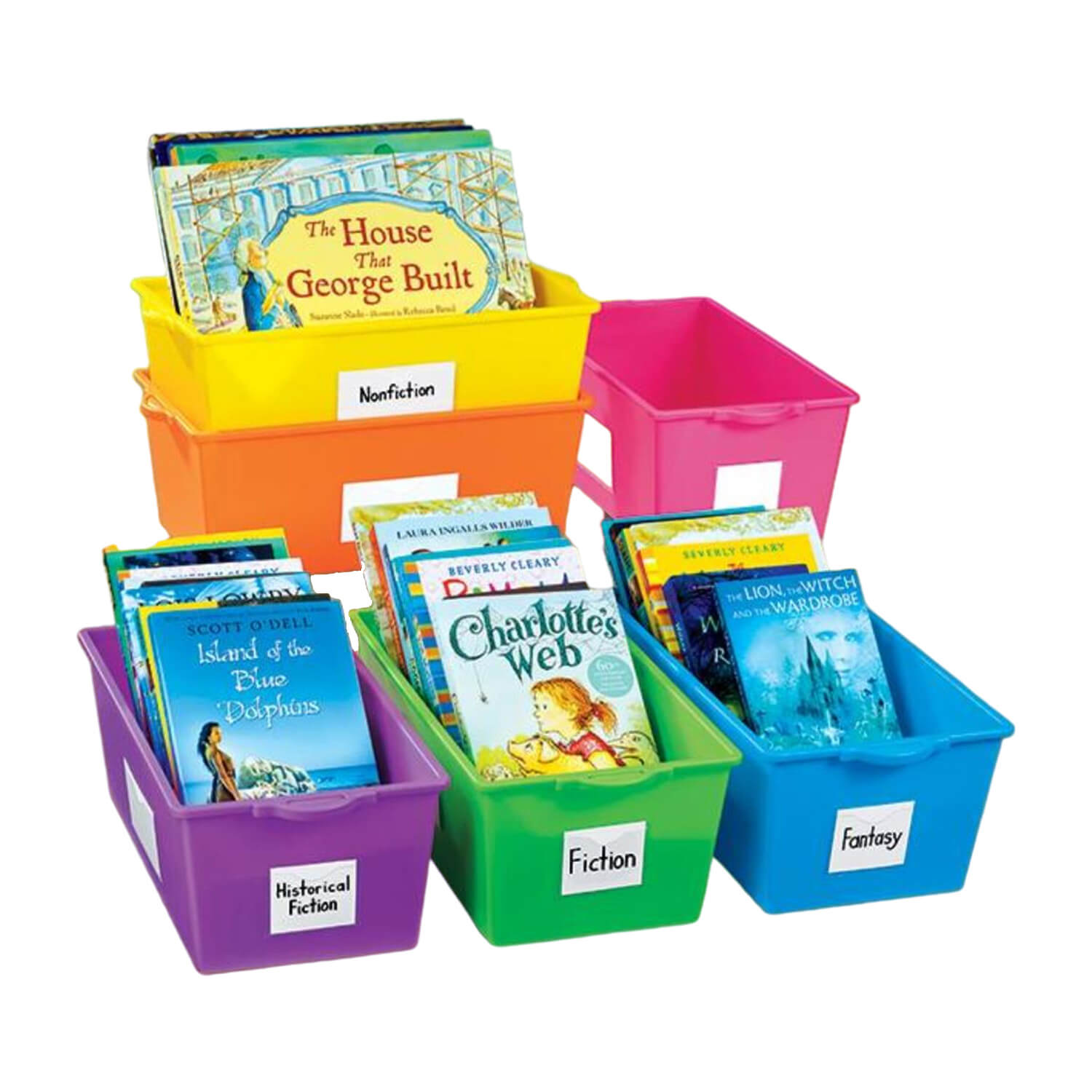 W18586925 Neon Help-Yourself Book Bins