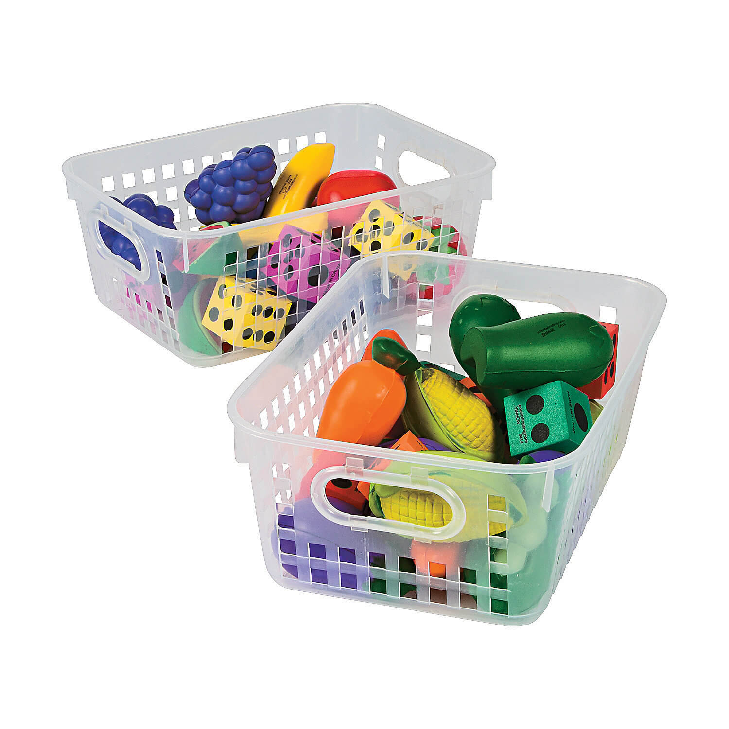 W13673676 Clear Tall Storage Baskets with Handles - 6 Pc.