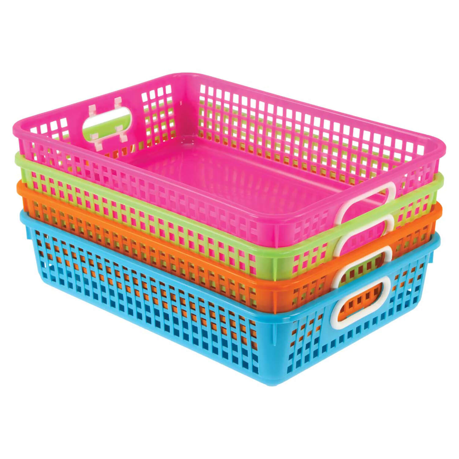 W16429023 Neon Pop Classroom Paper Baskets - 6 Pc.