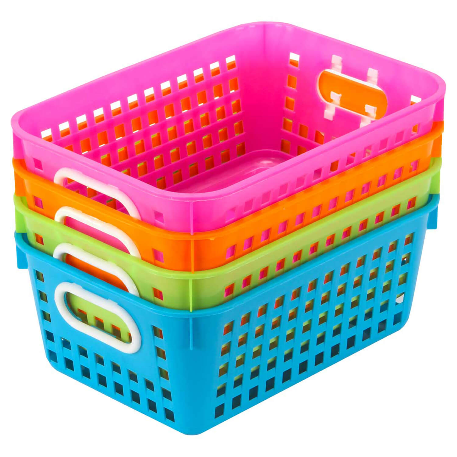W13685669 Neon Tall Storage Baskets with Handles - 6 Pc.