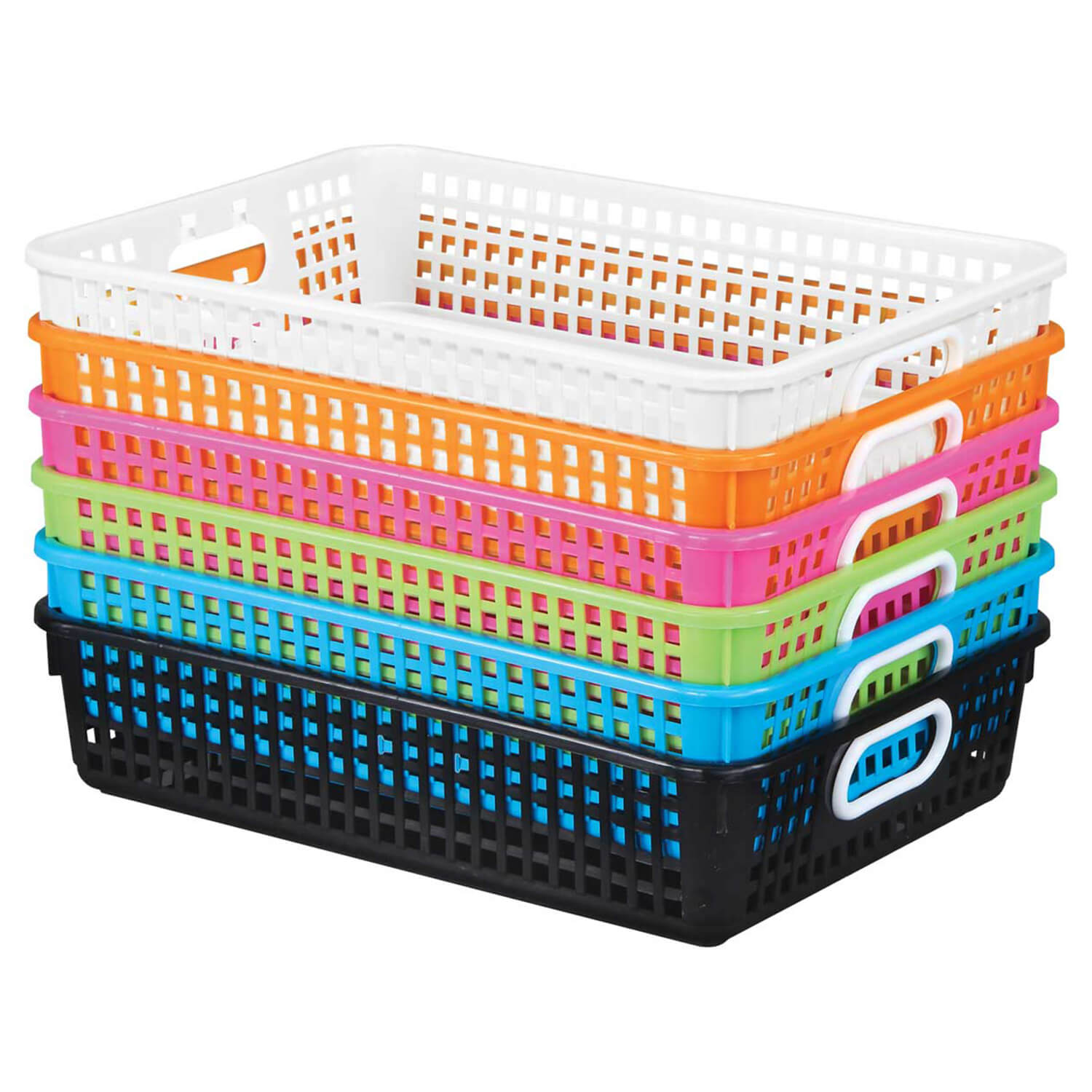 W16429023 Neon Pop Classroom Paper Baskets - 6 Pc.